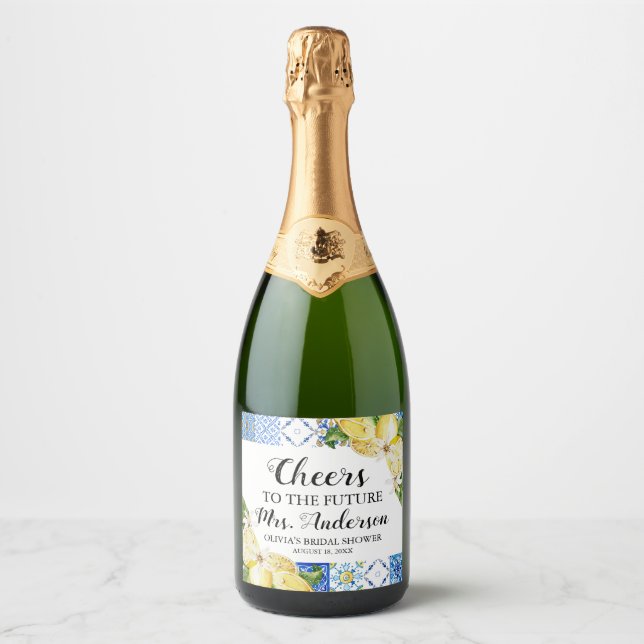 Rótulo de Vinho para Chá de Noiva da Future Mrs. M (Frente)
