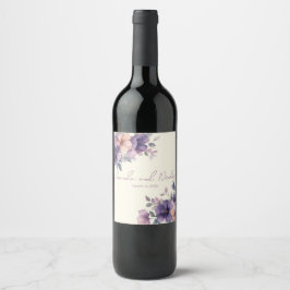 Rótulo de Vinho para o casamento de flores rosadas