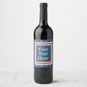 Rótulo de vinho personalizado branco-vermelho e az