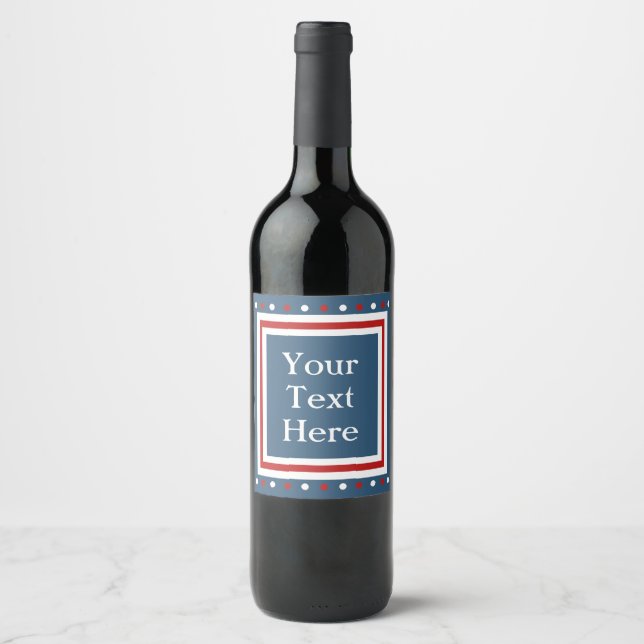 Rótulo de vinho personalizado branco-vermelho e az (Frente)