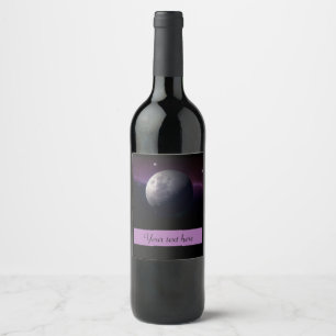 Rótulo de Vinho Personalizado da Foto da Lua