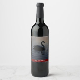 Rótulo de Vinho Personalizado do Swan Elegante do 