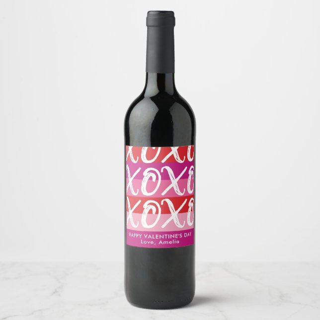Rótulo de Vinho Personalizado do XOXO para Dias de (Frente)