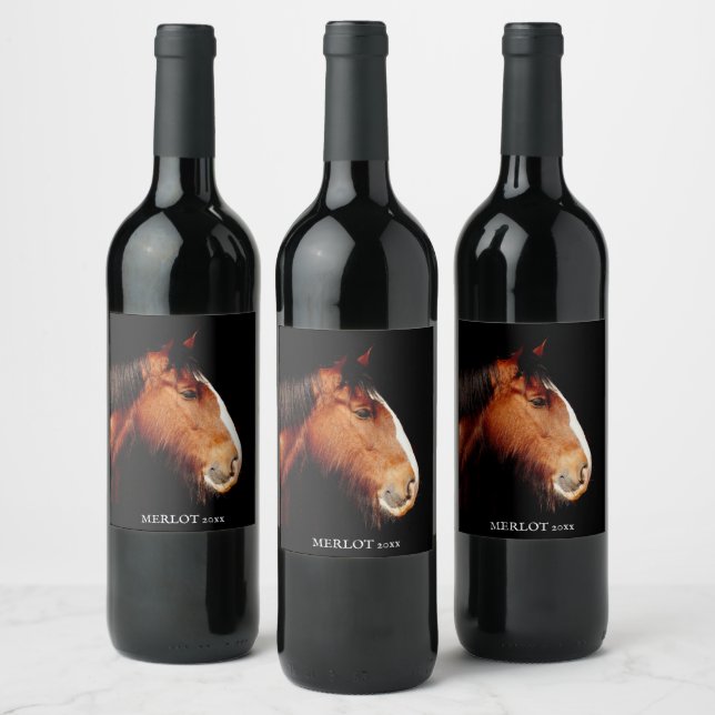 Rótulo de Vinho Personalizado Elegante De Cavalo D (Garrafas)