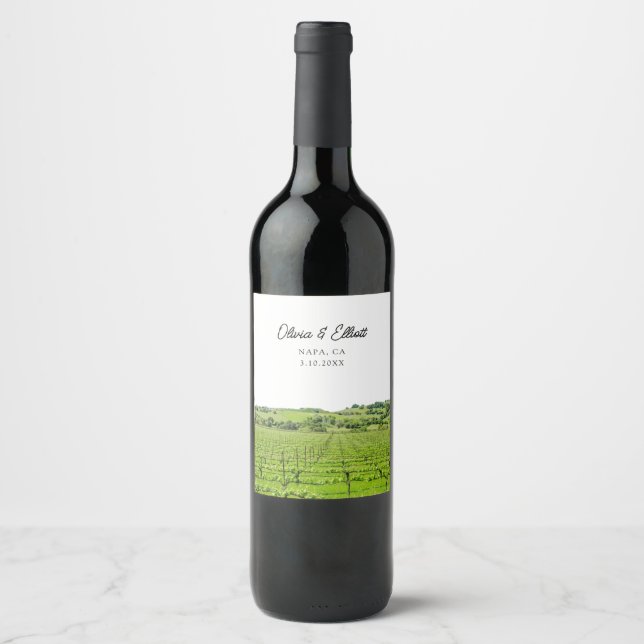 Rótulo de Vinho Personalizado Favorito do Casament (Frente)