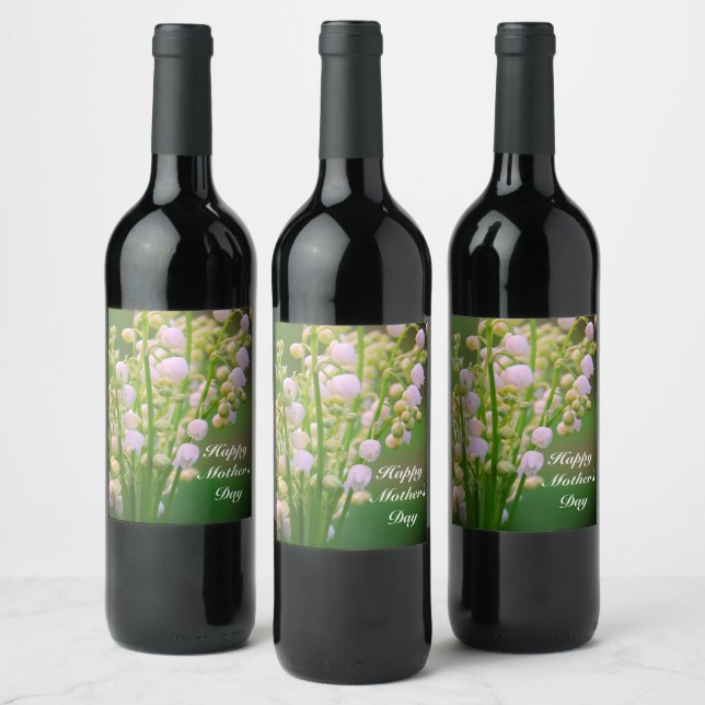 Rótulo de vinho personalizado lírio-do-vale (Garrafas)