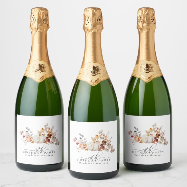 Rótulo de vinho personalizado para 19º aniversário (Garrafas)