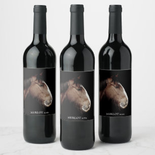Rótulo de Vinho Personalizado para Cavalos Elegant
