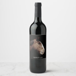 Rótulo de Vinho Personalizado para Cavalos Elegant