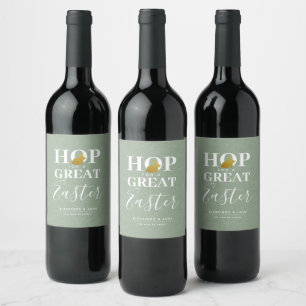 Rótulo de Vinho Personalizado para Páscoa na moda