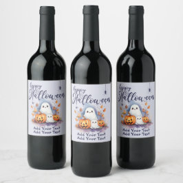Rótulo de Vinho Personalizável da Abóbora do Hallo