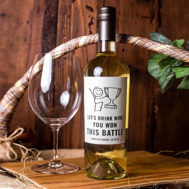 Rótulo de Vinho Preto e Branco Divertido e Moderno (Criador carregado)