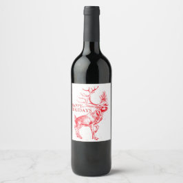 Rótulo de vinho Reindeer Toile de Jouy