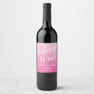 Rótulo de Vinho Rosa Brilhante Elegante