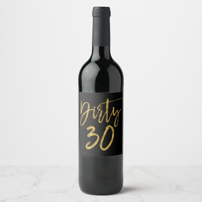 Rótulo de Vinho Sujo 30 para Aniversário (Frente)