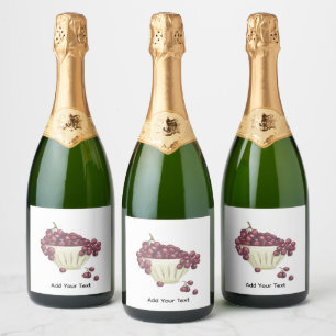 Rótulo de Vinho Taça de Uvas