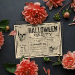Rótulo de Vintage - Cascas de Convite de Festa de<br><div class="desc">Prepare seus convidados para uma festa assustadora do Dia das Bruxas com este convite editável com ilustrações anatômicas do crânio e um formato de estilo antigo que lembra antigas etiquetas venenosas. Use as opções "personalizar" para adicionar texto à parte traseira e alterar a cor da frente do convite para uma...</div>