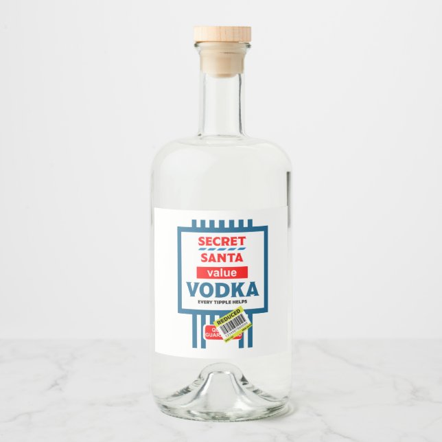 Rótulo de Vodka de Natal Engraçado (Frente)