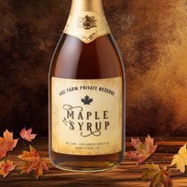 Rótulo de Xarope de Bordo Reserva Privada Folha Vi