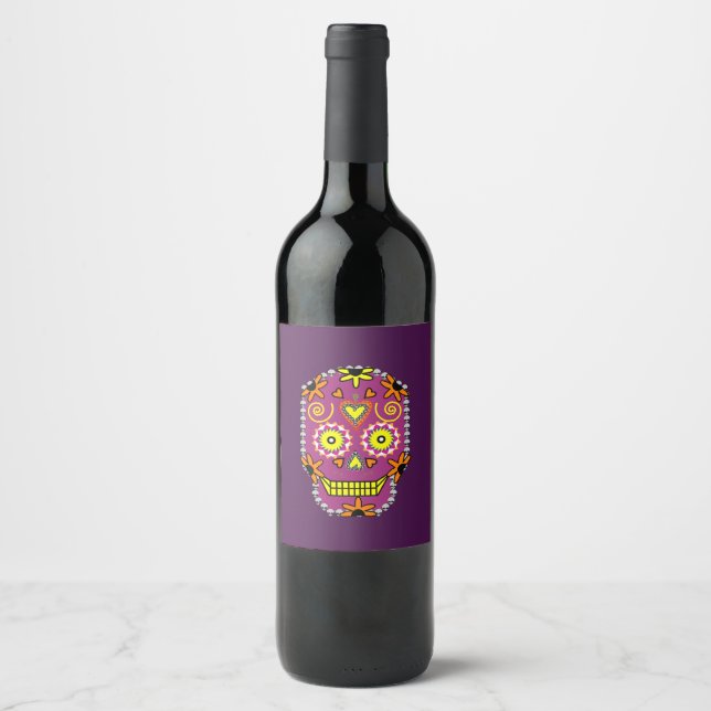 Rótulo Dia de la Muerte Purple WIne (Frente)