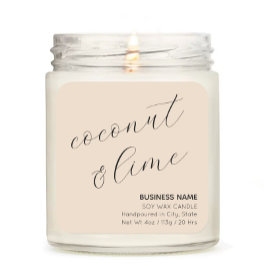 Rótulo do adesivo cosmético da Vela Elegante bege