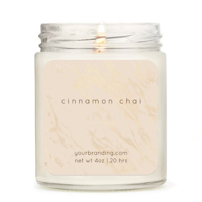 Rótulo do adesivo cosmético da Vela Elegante bege (Criador carregado)