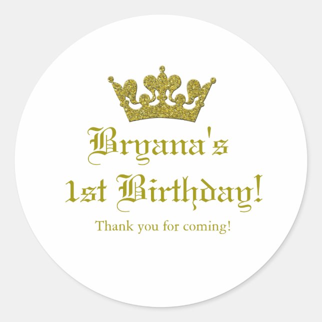 Rótulo do Adesivo da Princesa Real Dourada com Col (Frente)