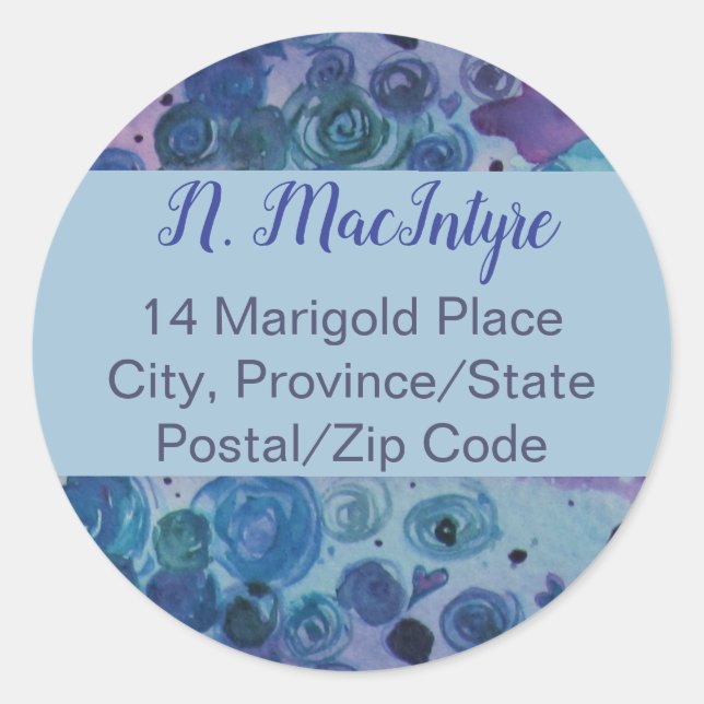 Rótulo do adesivo do envelope roxo artístico (20) (Frente)