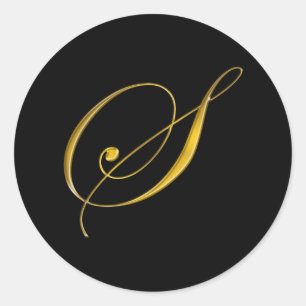 Rótulo do adesivo do envelope S do Monograma Doura