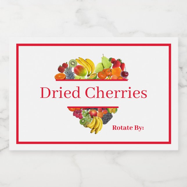 Rótulo do coletor de comidas - Damascos Secos (Rótulo Único)