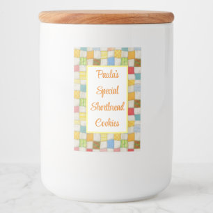 Rótulo do contêiner da Comida CRAZY QUILT 2"X3" (V