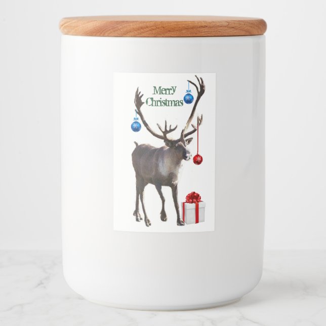 Rótulo do contentor da comida 2x3 do riendeiro (Frente)