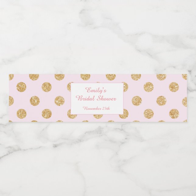 Rótulo do frasco Brilho Dourado Chá de panela Rosa (Rótulo Único)