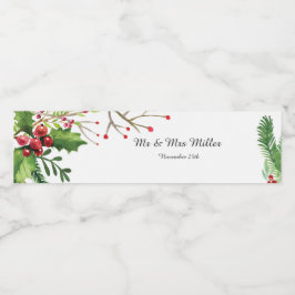 Rótulo do Frasco Casamento de Aquarela Botânica