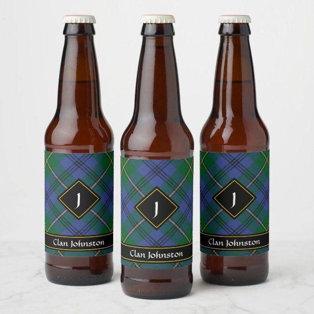 Rótulo do Frasco de Cerveja Clan Johnston Tartan (Garrafas)