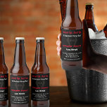 Rótulo do Frasco de Cerveja do Convite da Parte de<br><div class="desc">Celebre o último momento do noivo com nossa personalizável Festa de Bachelor com as Etiquetas de Garrafas de Cerveja! Perfeito para adicionar um toque pessoal às bebidas do seu partido, essas etiquetas contêm um design de traje preto elegante com texto em negrito e sobressalente que anuncia o evento em estilo....</div>