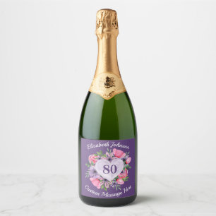 Rótulo do Frasco de Champanhe de 80 de Aniversár