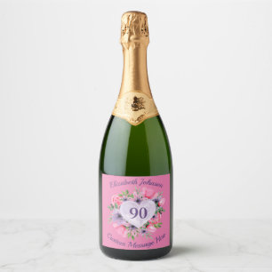 Rótulo do Frasco de Champanhe de 90 de Aniversár