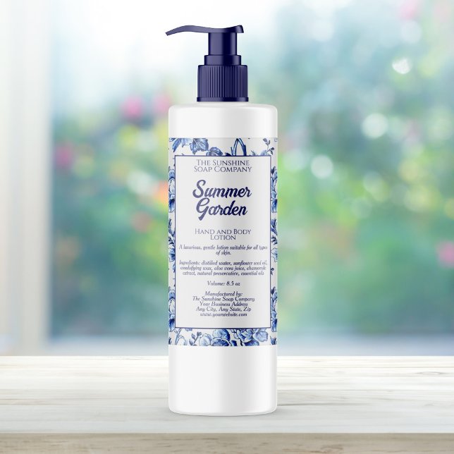 Rótulo do frasco de cosméticos à prova de água flo (Criador carregado)