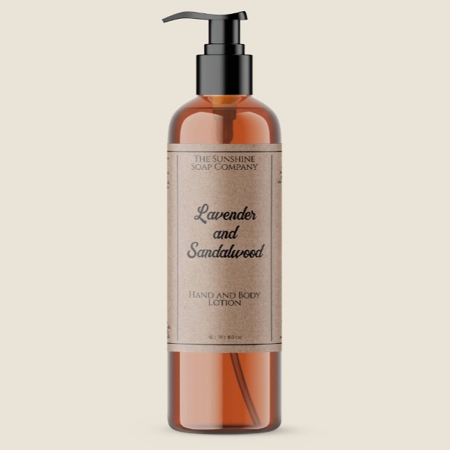 Rótulo do frasco de cosméticos estilo papel Kraft (Criador carregado)