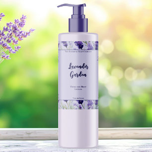 Rótulo do frasco de cosméticos para jardins de lav