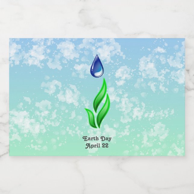 Rótulo do Frasco de Liquidez do Dia da Terra (Rótulo Único)