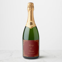 Rótulo do frasco de vinho Dourado com Ornamentado