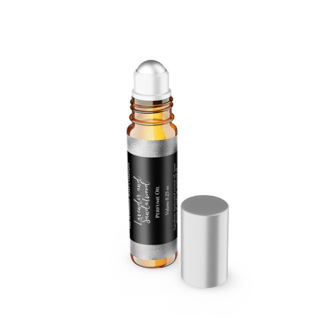 Rótulo do frasco do cilindro de perfumaria de folh (Criador carregado)