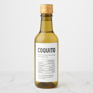 Rótulo do frasco dos Fatos Nutricionais de Coquito