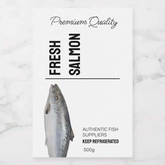 Rótulo do Produto Peixe de Salmão Fresco (Rótulo Único)