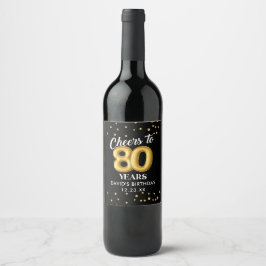 Rótulo do Vinho da Festa de aniversário de 80 com