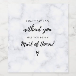 Rótulo do Vinho da Proposta de madrinha de casamen