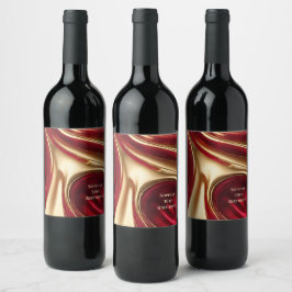 Rótulo do Vinho de Aniversário Moderno - Vermelho 