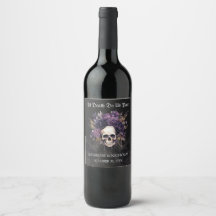 Rótulo do Vinho de Casamento de Halloween de Flora